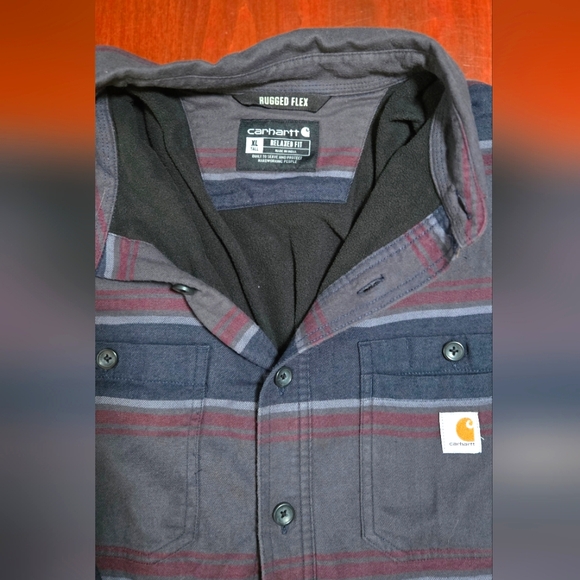 Rugged Flex® Relaxed Fit Canvas Fleece-Lined Shirt Jacket - Picture 2 of 3
